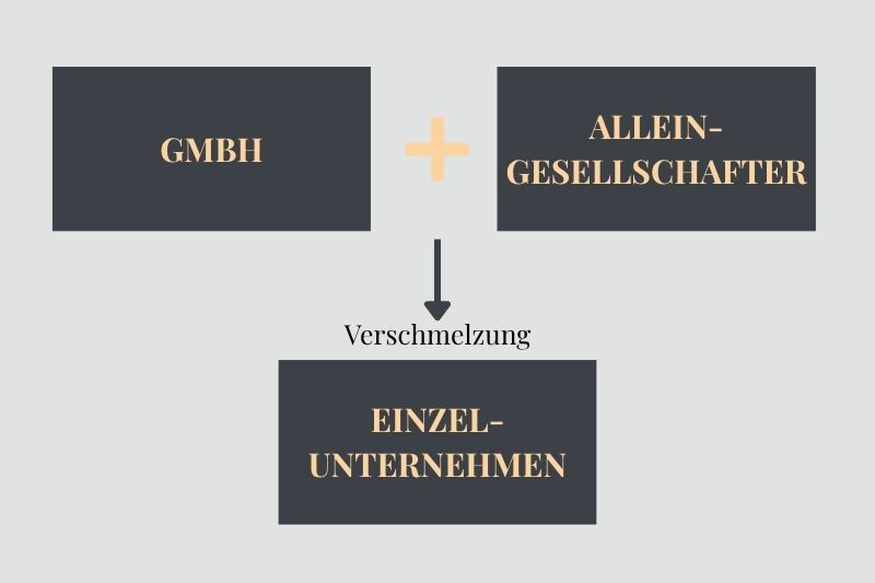 Verschmelzung GmbH auf Einzelunternehmen Grafik